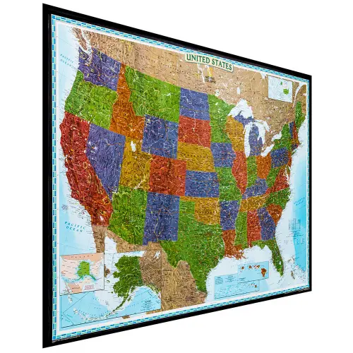 USA Decorator mapa ścienna polityczna na podkładzie magnetycznym 1:2 815 000