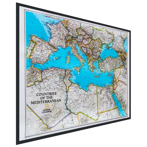 Kraje Śródziemnomorskie Classic mapa ścienna polityczna na podkładzie magnetycznym 1:6 957 000