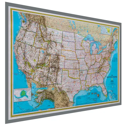 USA Classic mapa ścienna polityczna na podkładzie magnetycznym 1:4 561 000