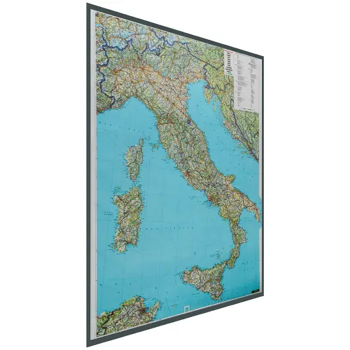 Włochy mapa ścienna samochodowa na podkładzie 1:1 000 000