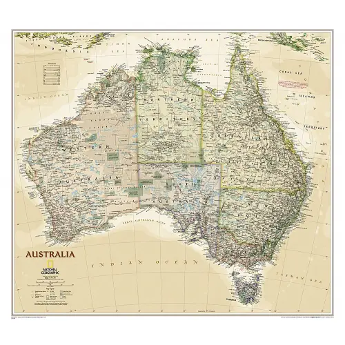 Australia Executive mapa ścienna polityczna na podkładzie do wpinania 1:6 413 000