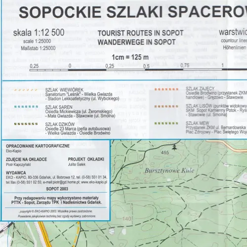 Mapa sopockich szlaków spacerowych, 1:12 500