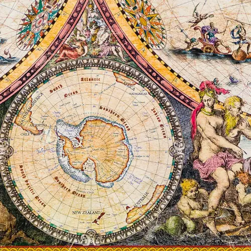 Świat mapa ścienna stylizowana Vintage