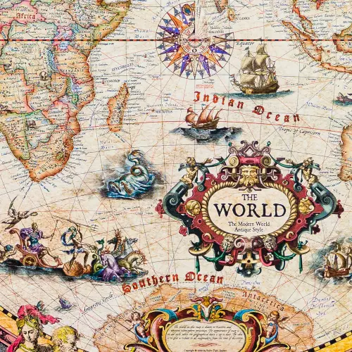 Świat mapa ścienna stylizowana Vintage, na podkładzie do wpinania
