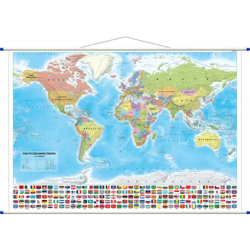 Świat polityczny - mapa ścienna, 1:21 200 000
