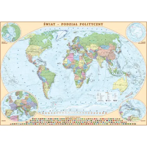 Świat mapa ścienna polityczna - tapeta XL