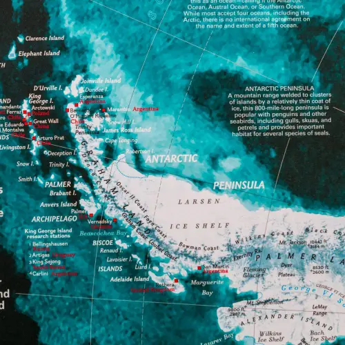 Antarktyda mapa ścienna na podkładzie do wpinania 1:9 200 000