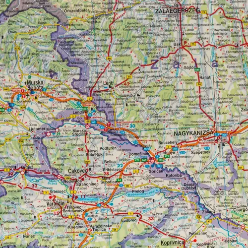 Węgry mapa ścienna samochodowa arkusz papierowy 1:400 000