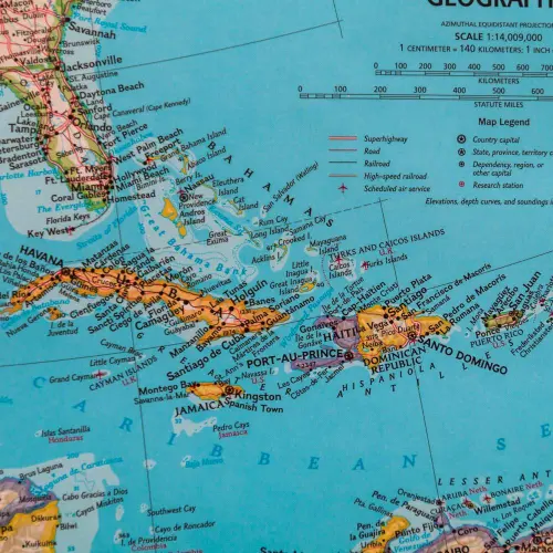 Ameryka Północna Classic mapa ścienna polityczna arkusz laminowany 1:14 009 000