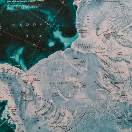 Antarktyda mapa ścienna na podkładzie do wpinania 1:9 200 000