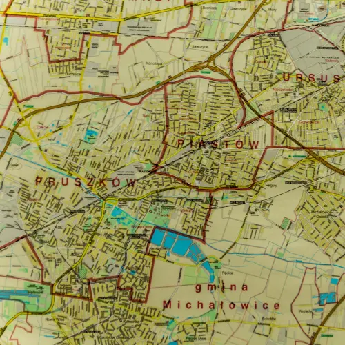 Aglomeracja warszawska mapa ścienna na podkładzie magnetycznym 1:25 000