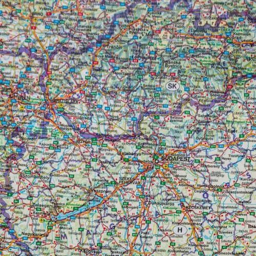 Bałkany, Europa Południowa mapa ścienna samochodowa na podkładzie, 1:2 000 000