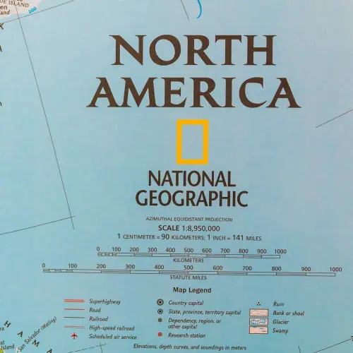 Ameryka Północna Classic mapa ścienna polityczna arkusz laminowany 1:8 950 000