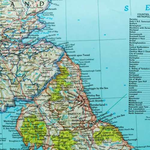 Wielka Brytania, Irlandia Classic mapa ścienna polityczna arkusz laminowany 1:1 687 000