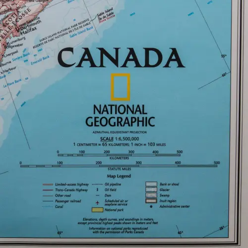 Kanada Classic mapa ścienna polityczna na podkładzie 1:6 500 000
