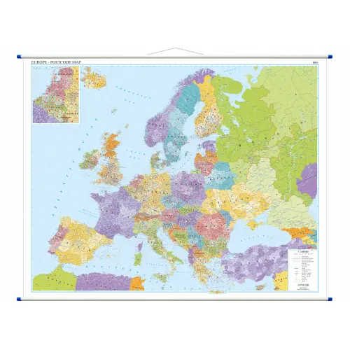 Europa mapa ścienna kody pocztowe, 1:3 000 000