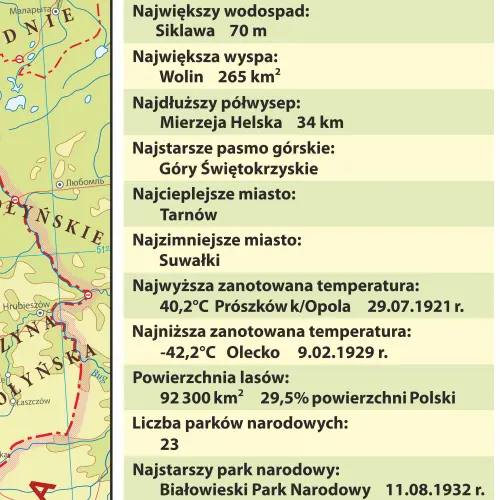 Polska mapa ścienna dwustronna fizyczno-administracyjna, 1:1 800 000, ArtGlob